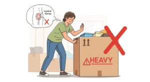 Hernie inguinale : mouvements à éviter