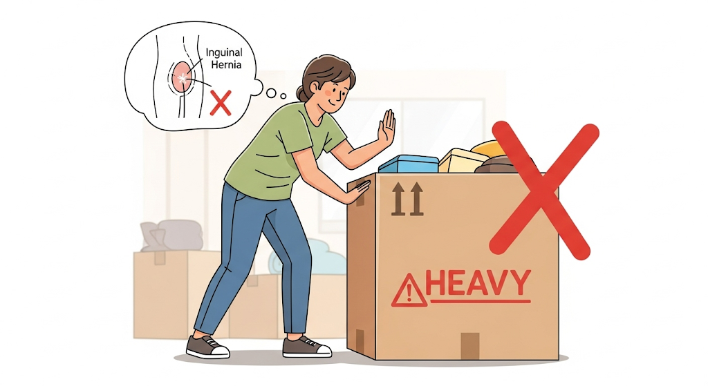 Hernie inguinale : mouvements à éviter